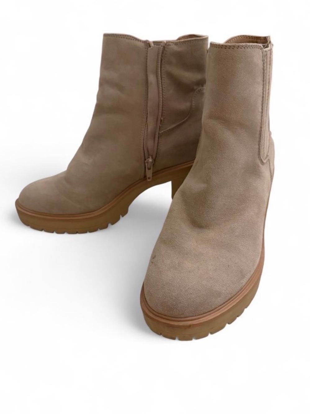 Target Women's Taupe Suede Platform Ankle Booties